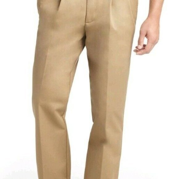Men's Pants 34x29 IZOD American Heritage Classic-Fit Wrinkle-Free Pleated  Khaki - Picture 6 of 6